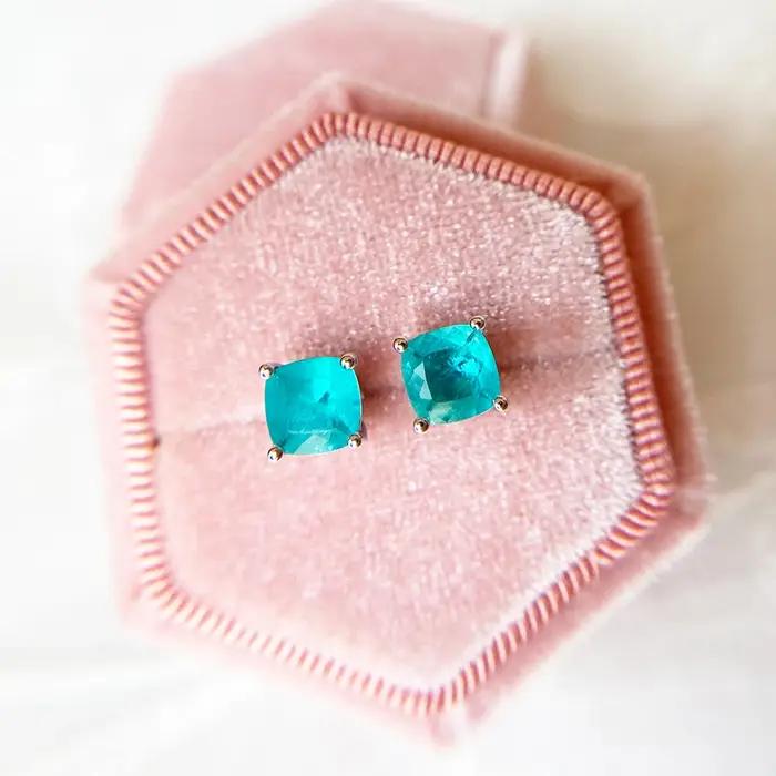 Luxyimagic-Boucles d'Oreilles en Pierres Précieuses de Tourmaline pour Femme