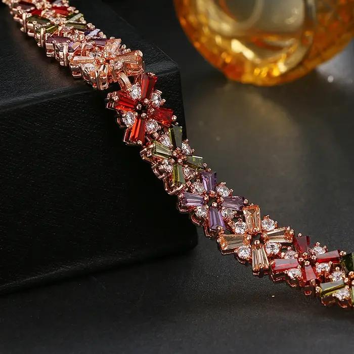 SUGO – Bracelets classiques rétro couleur or Rose en Zircon cubique pour femmes charmantes