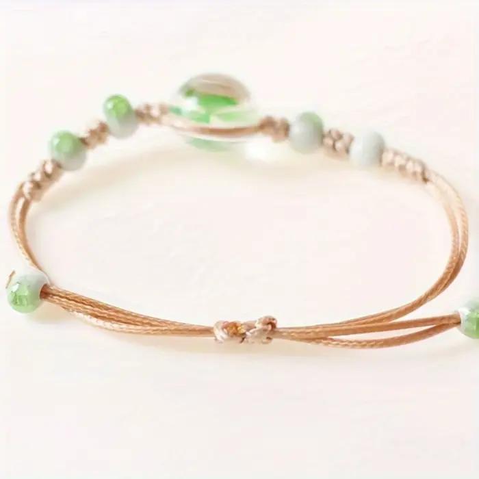 Bracelet en céramique bijoux fleur séchée herbe porte-bonheur étoile simple bracelet tissage femme cadeau pour copines et amis occasions spéciales