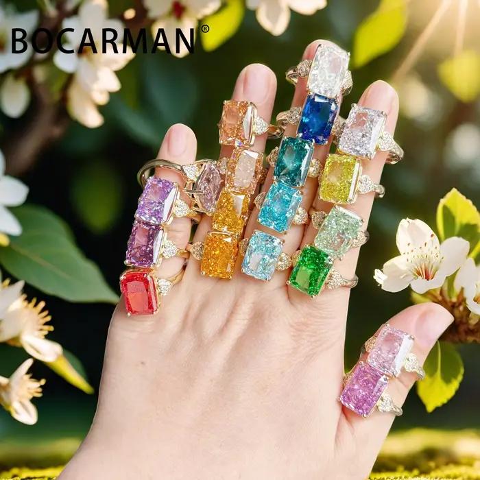 BOCARMAN – bague en zircon vert menthe pour femmes