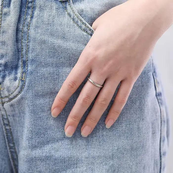 Somen – bagues de 2mm pour femmes, Bague bleue en titane mince, Bague de fiançailles, de mariage, bijoux de mode pour hommes, Bague Homme Anillos Mujer