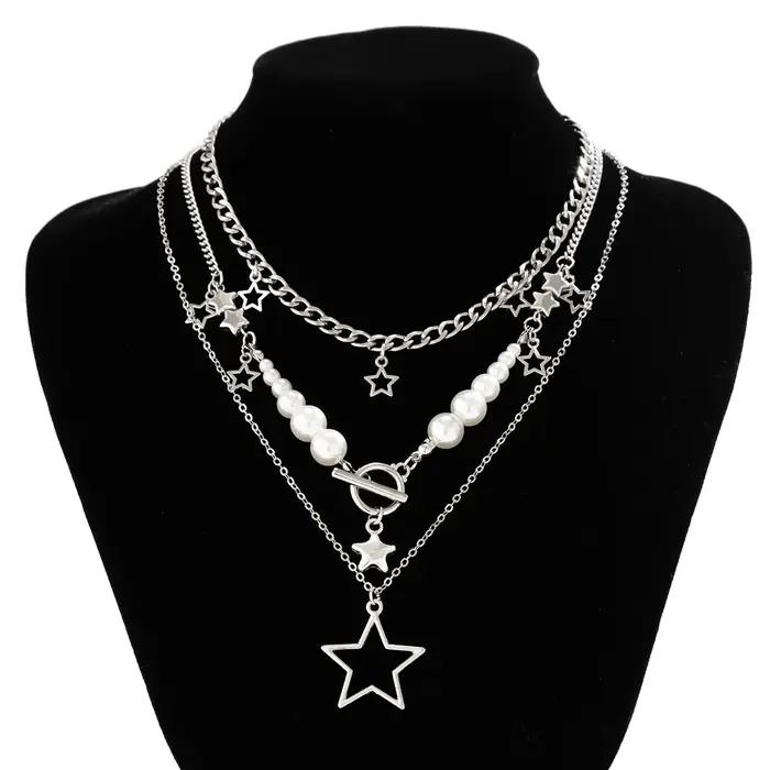 IngeSight.Z-Collier pendentif étoile Y2K pour femme