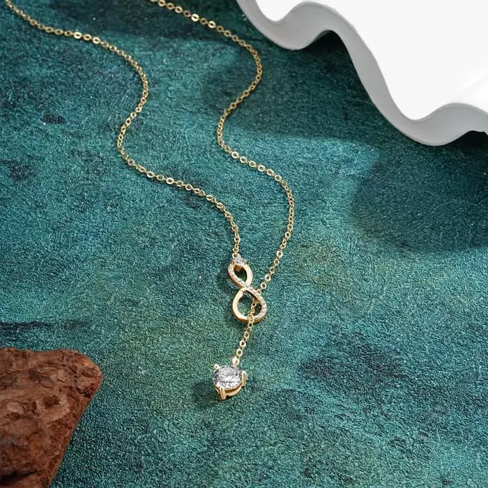 Anziw-Collier Extron en Argent 925 pour Femme, Pendentif Moisasnite en Forme de Y, Colliers de la raq, Cadeau de Bijoux de Mariage pour les Travailleurs, 6.5mm, Document D