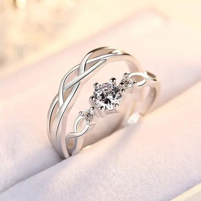 Bague en argent sterling 925 de luxe avec croix en zircon pour hommes et femmes