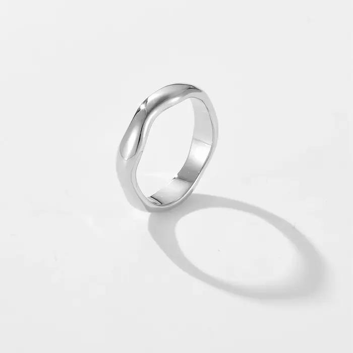 VEWANT-Bague géométrique en argent regardé 100% pour femme, bague en or, cercle punk rock, bijoux fi