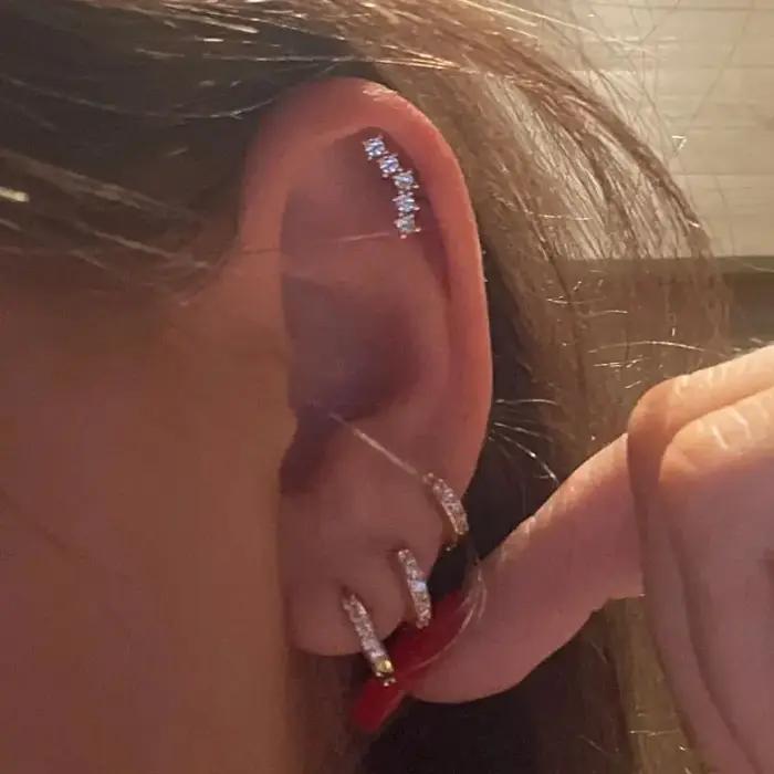 Boucle d'oreille piercing en acier inoxydable pour femme