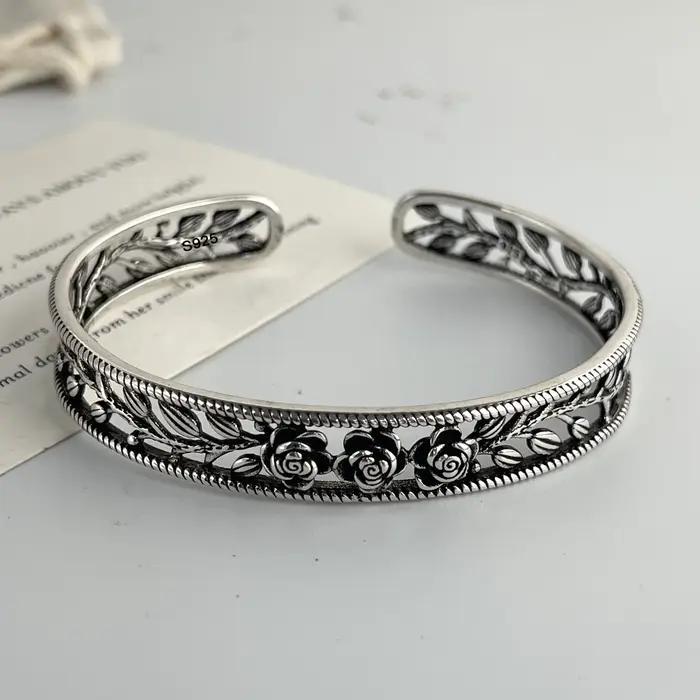 Bracelet en métal 100% argent Sterling 925 massif pour femmes