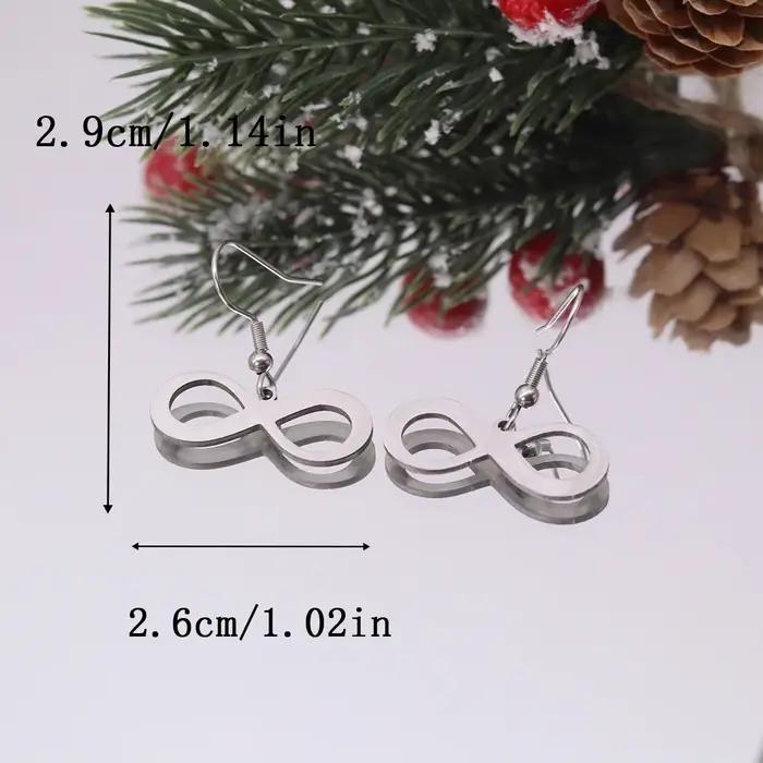 Kinitial – boucles d'oreilles Infinity 8 en acier inoxydable
