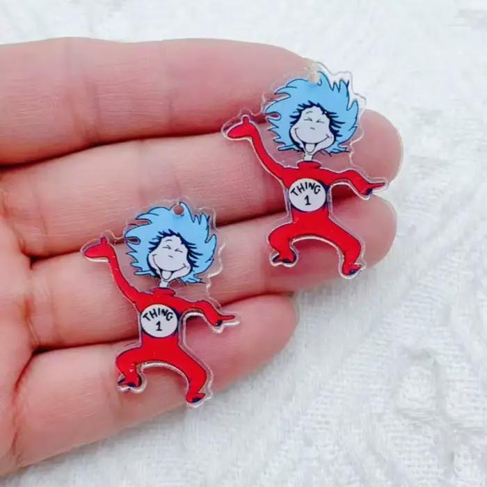 Bijoux animaux de dessin animé en acrylique, 10 pièces, pour la fabrication de pendentifs, colliers, bracelets, boucles d'oreilles, produits artisanaux de bricolage