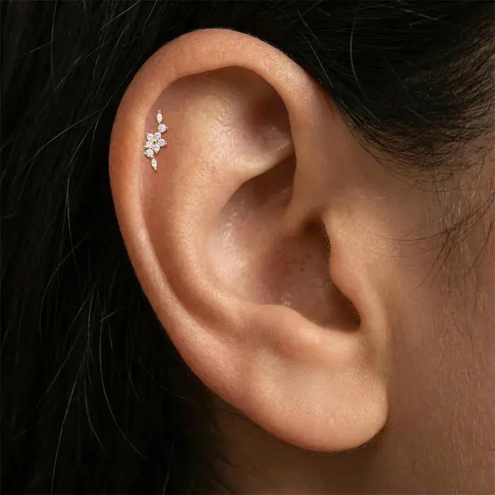 Boucles d'oreilles ROXI argent sterling 925 motifs floraux poissons serpents bijoux romantiques et exquis pour femmes occasions spéciales