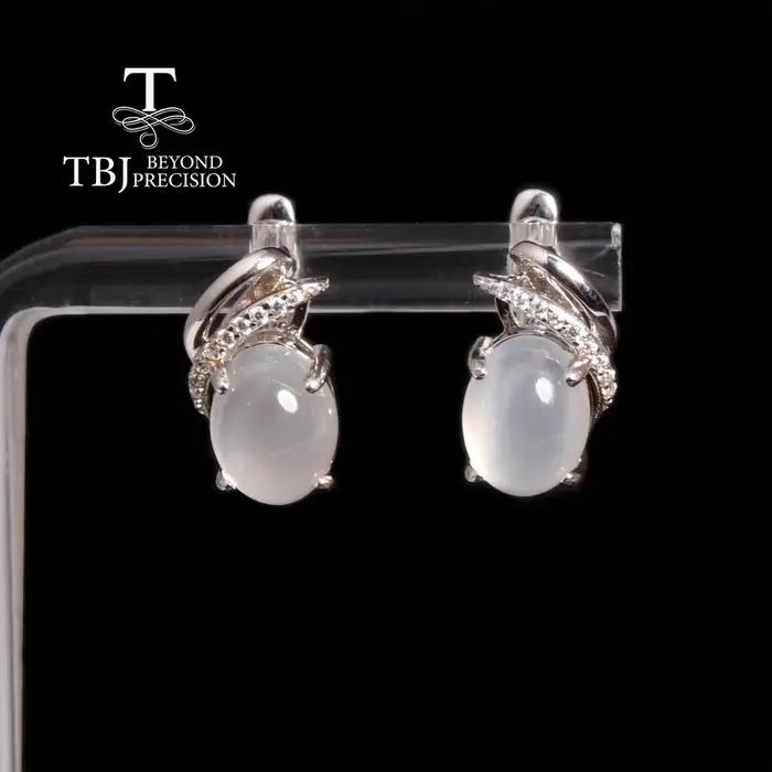Boucles d'oreilles en pierre de lune blanche naturelle en argent 925 pour femmes et filles occasions spéciales elegance subtile