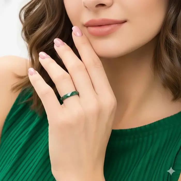 Bague en céramique empilable ultra-fine de 3 mm pour femme – Noir