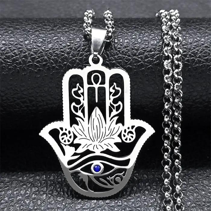 Collier Hamsa Main de Fatima Annie Fleur Oeil d'Horus pour Femme