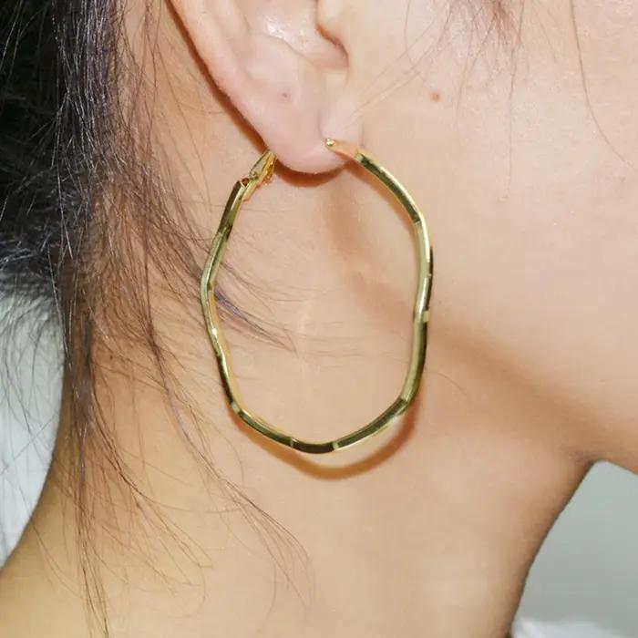 Boucles doreilles clip shineliang elegantes sans perforetion pour femmes occassions speciales finition or rhodium