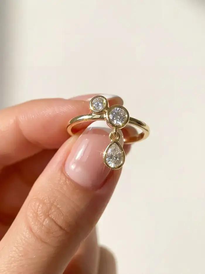 PAOVA – bague ronde en argent Sterling 925 pour femmes