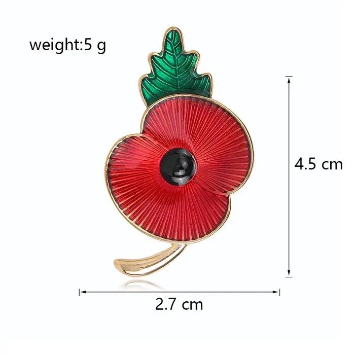 Broche coquelicot rouge de la seconde guerre mondiale unisexe ethnique en métal pour femmes et hommes ocassions spéciales et cadeaux historiques