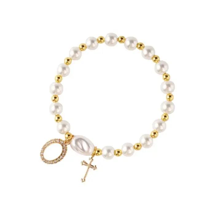 Bracelet bohème Wanderer avec perles en acier et pendentif croix Nomadic pour femmes, style urbain et classique, occasion spéciale et quotidienne