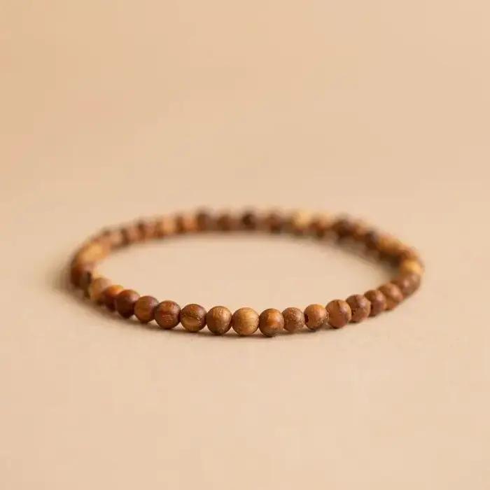 Hubug astics-Bracelet de perles de bouddha inan, vieux bois de santal, déterminer les perles de priè