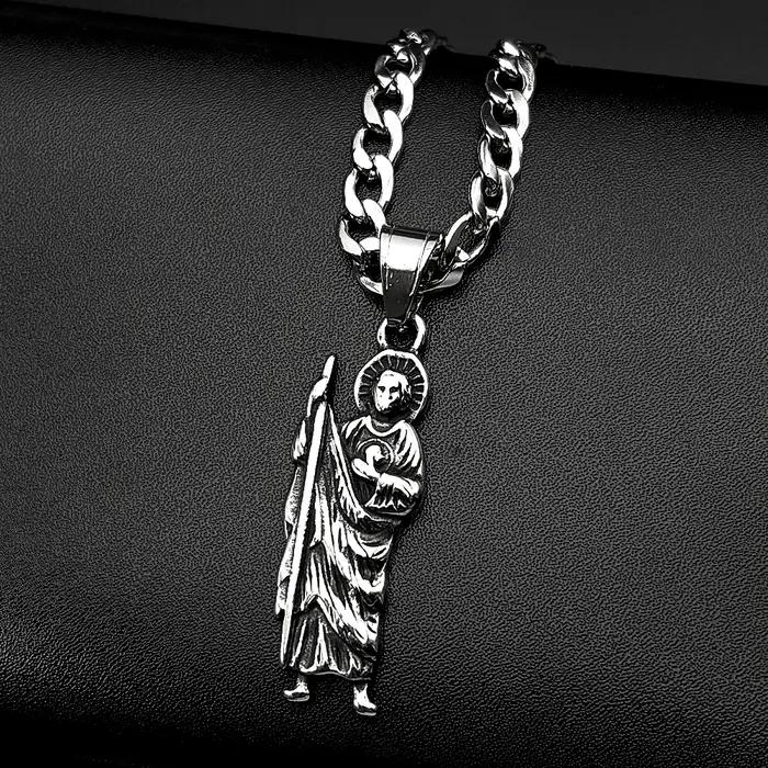 Collier pendentif Vinatge San Judas Tadeo pour hommes et femmes