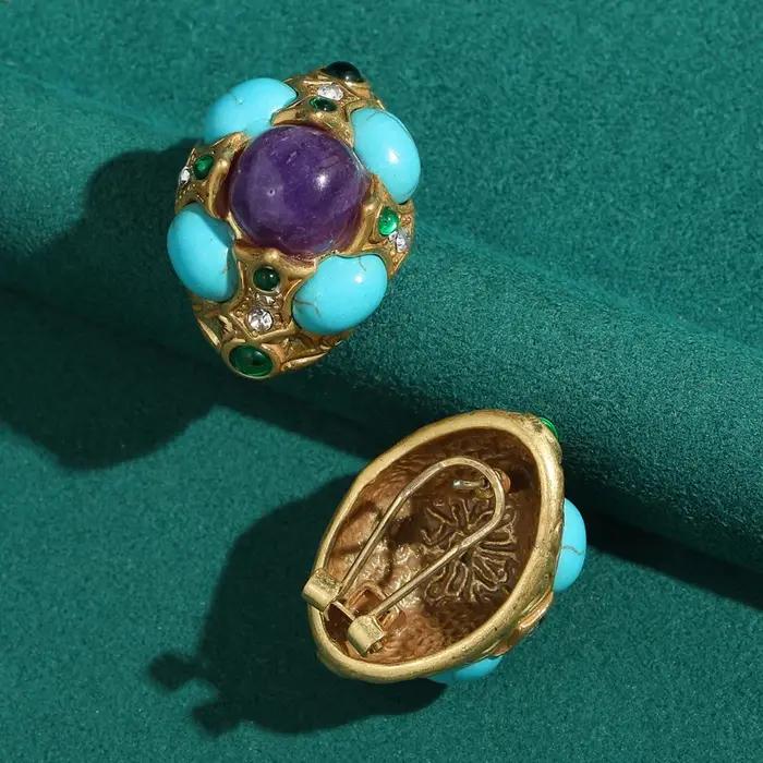 Boucles d'oreilles Vintage bleu Turquoise
