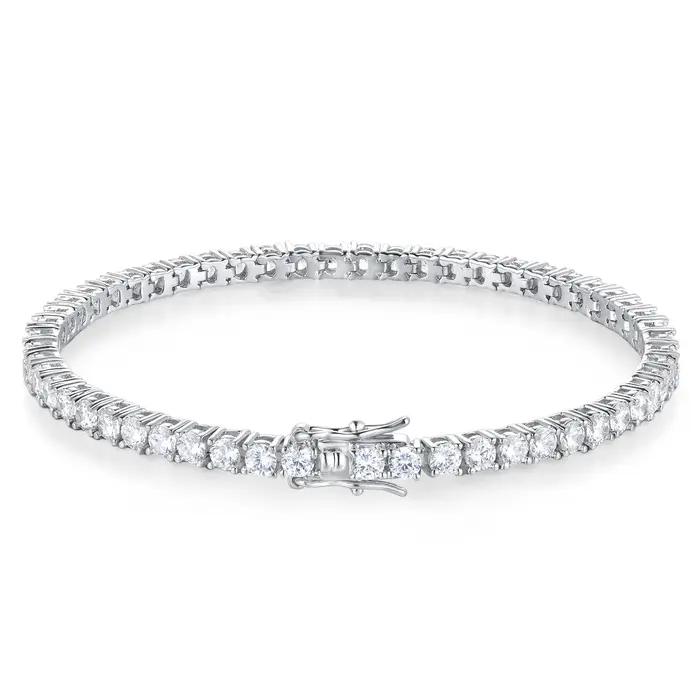 Bracelet de tennis en moissanite véritable en argent sterling 925 pour femmes bijou de mariage cadeau de noël exquis pour occasions spéciales