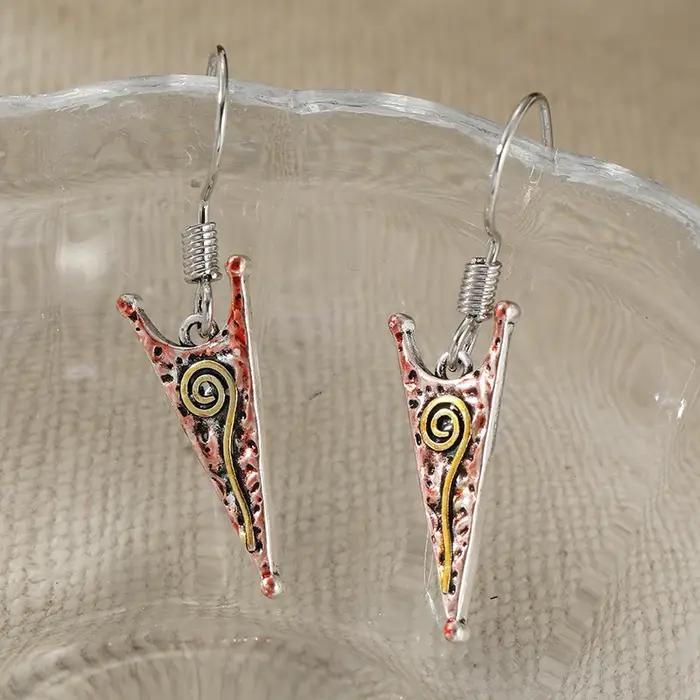 Boucles d'oreilles pendantes de style tribal vintage