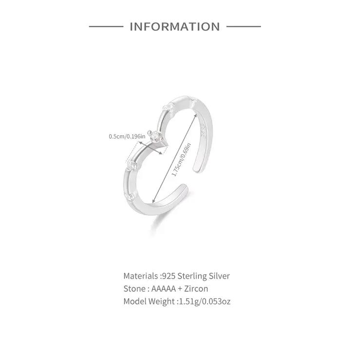 Bague réglable en argent sterling 925 motif croix zircon éclatant couleur or jaune clair pour femme style vintage et bohème
