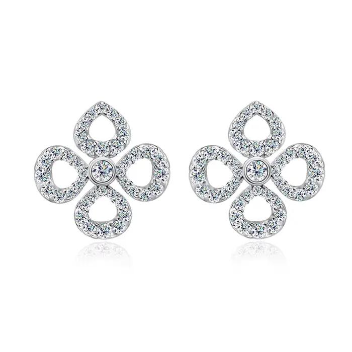 Boucles d'oreilles Smyoue Flower All Moissanite pour femmes