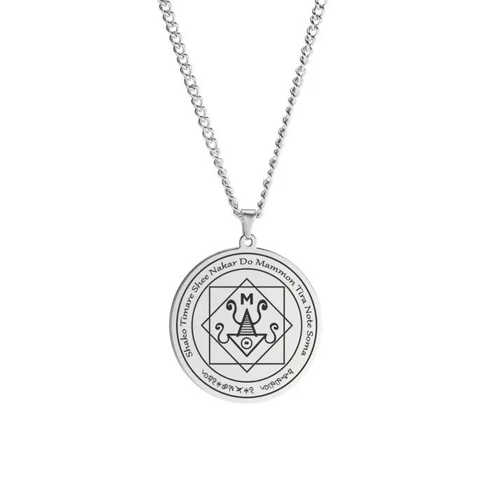 LIKGREAT Mammon collier argent Talisman colliers abondance prospérité Talisman affaires succès bijou