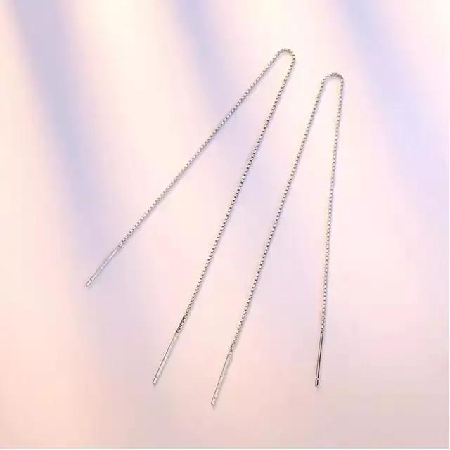 Boucles d'oreilles longues à pampilles en argent Sterling 925, chaîne de 9 à 18cm pour femmes, oorbe