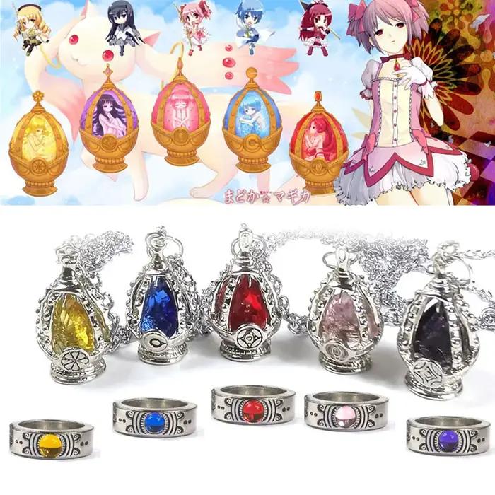 Collier pendentif Chic Soul Gem alliage de zinc pour filles occasions spéciales anime cosplay bijoux女性魔法动漫角色风格时尚珠宝挂件套装黄铜合金 для女孩的魔法动漫角色风格时尚珠宝挂件套装黄铜合金