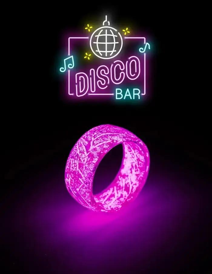Offre spéciale à la mode Cool couleur changeante anneau résine lumineux craquelé fruits tropicaux anneaux créatifs pour hommes femmes cadeau