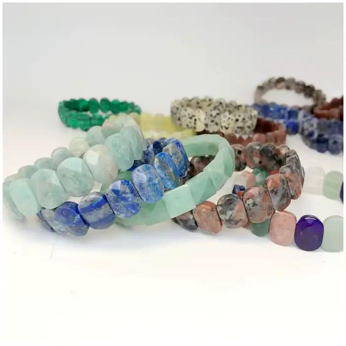 Bracelets en pierre naturelle à facettes clignotantes, pierre de guérison Reiki, design décontracté pour femmes, cadeaux pour toutes occasions