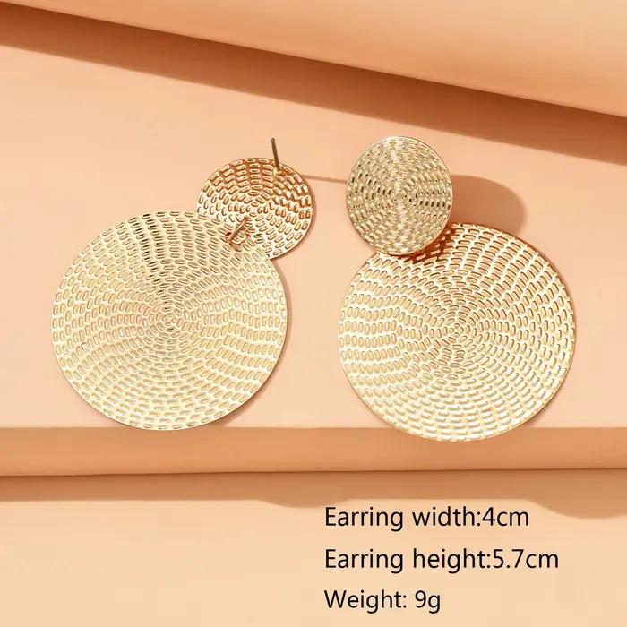Aretes De Mujer bohême à la mode géométrique métal boucles d'oreilles rondes pour les femmes
