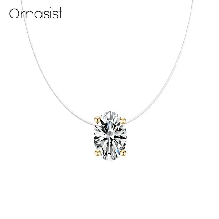 Collier de luxe en Zircon ovale AAA pour femmes