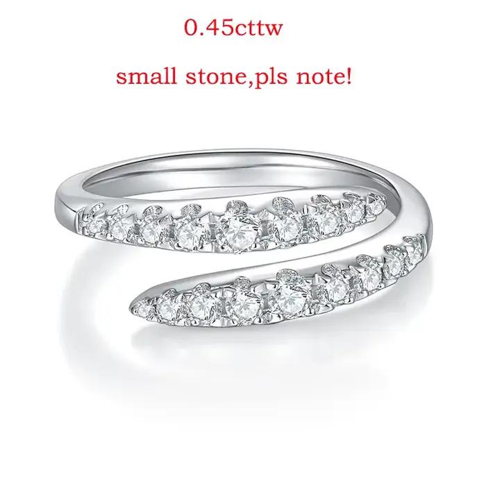 Bagues en argent sterling 925 serties de moissanite blanche pour femmes, ensemble de mariage, cadeau romantique, occasions spéciales