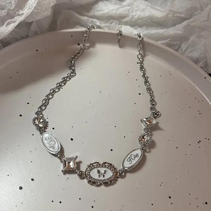 Harajuku Punk amour coeur strass gothique titane acier collier pour femmes nouveau Cool fille fête bijoux cadeaux pour ami