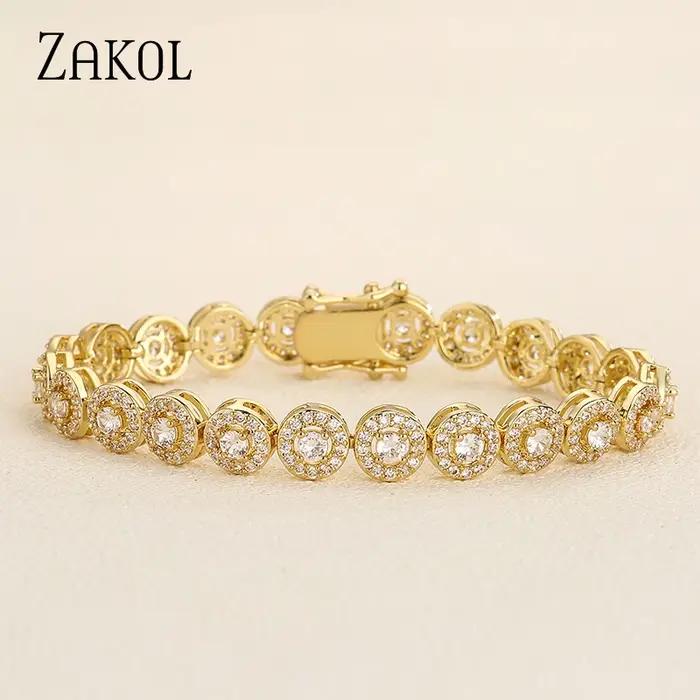 ZAKOL – Bracelet de Tennis en zircone cubique pour femmes