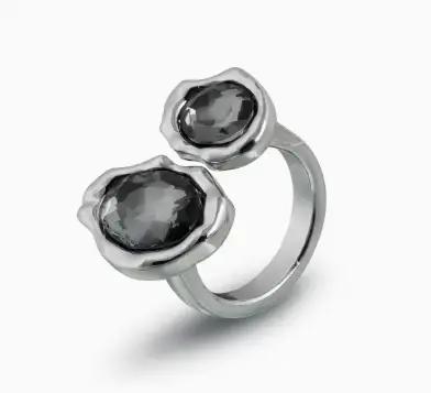 Bague réglable en forme de cœur géométrique irrégulier, bijou de doigt minimaliste et tendance