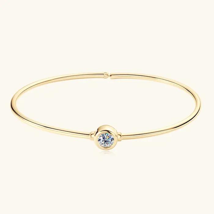 RAPRGOLD – Bracelet rond réglable en Moissanite pour femmes