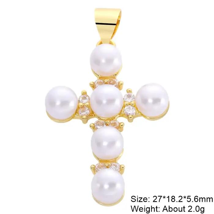 Juya – breloques croisées chrétiennes créatives plaquées or véritable 18K, pour Talisman fait à la m