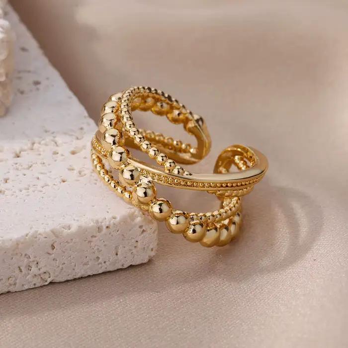 Bagues croisées en perles Vintage pour femmes et hommes