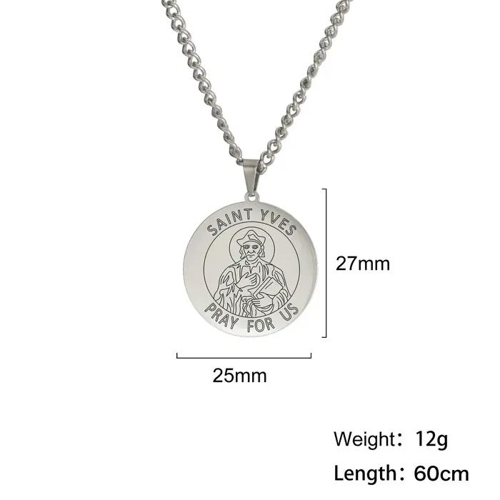 Médaille pendentif Saint Raphael Michael collier acier inoxydable bijou religieux cadeau femme homme occasions spéciales