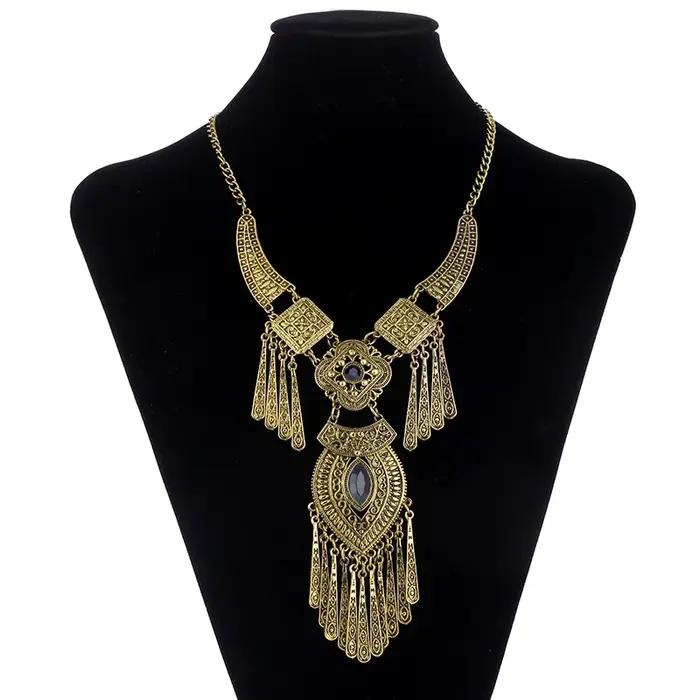Collier ras du cou bohème pour femmes, vintage, long, maxi, bijoux