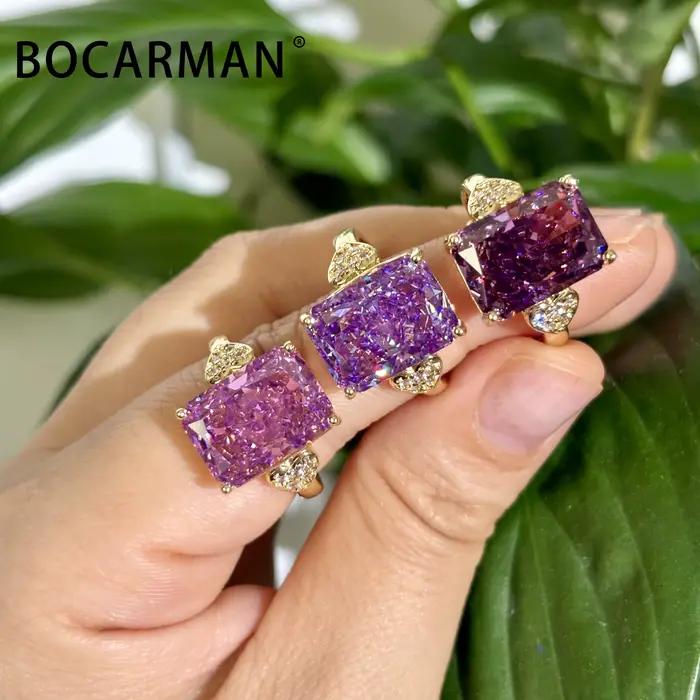 BOCARMAN – bague en zircon vert menthe pour femmes
