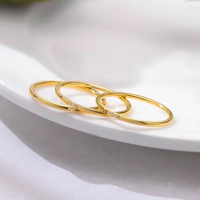 Bague en CZ Ultra fine de 1mm