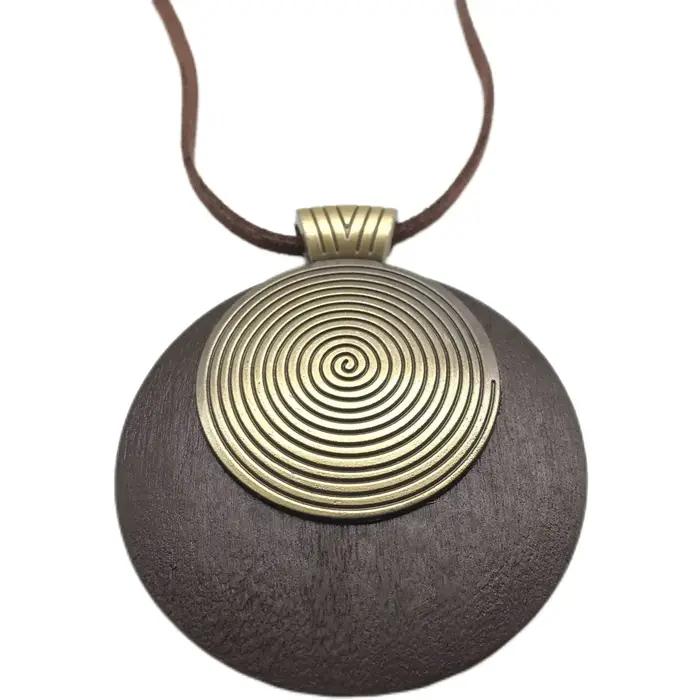 Collier long en coton et lin de style ethnique vintage pour femme