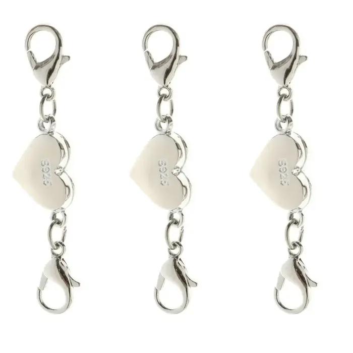 1 pièce Fermoir magnétique cœur pour bijoux, fermoir de collier magnétique, prolongateur de collier à double chaîne, fermoir mousqueton