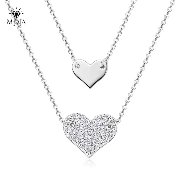 Collier en argent sterling 925 sertie de Moissonite avec pendentif en forme de cœur pour femmes occasions spéciales élégantes à offrir