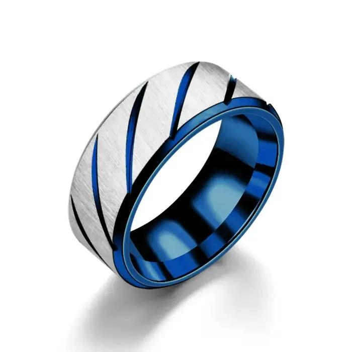 Bague en acier inoxydable avec gravure en sergé